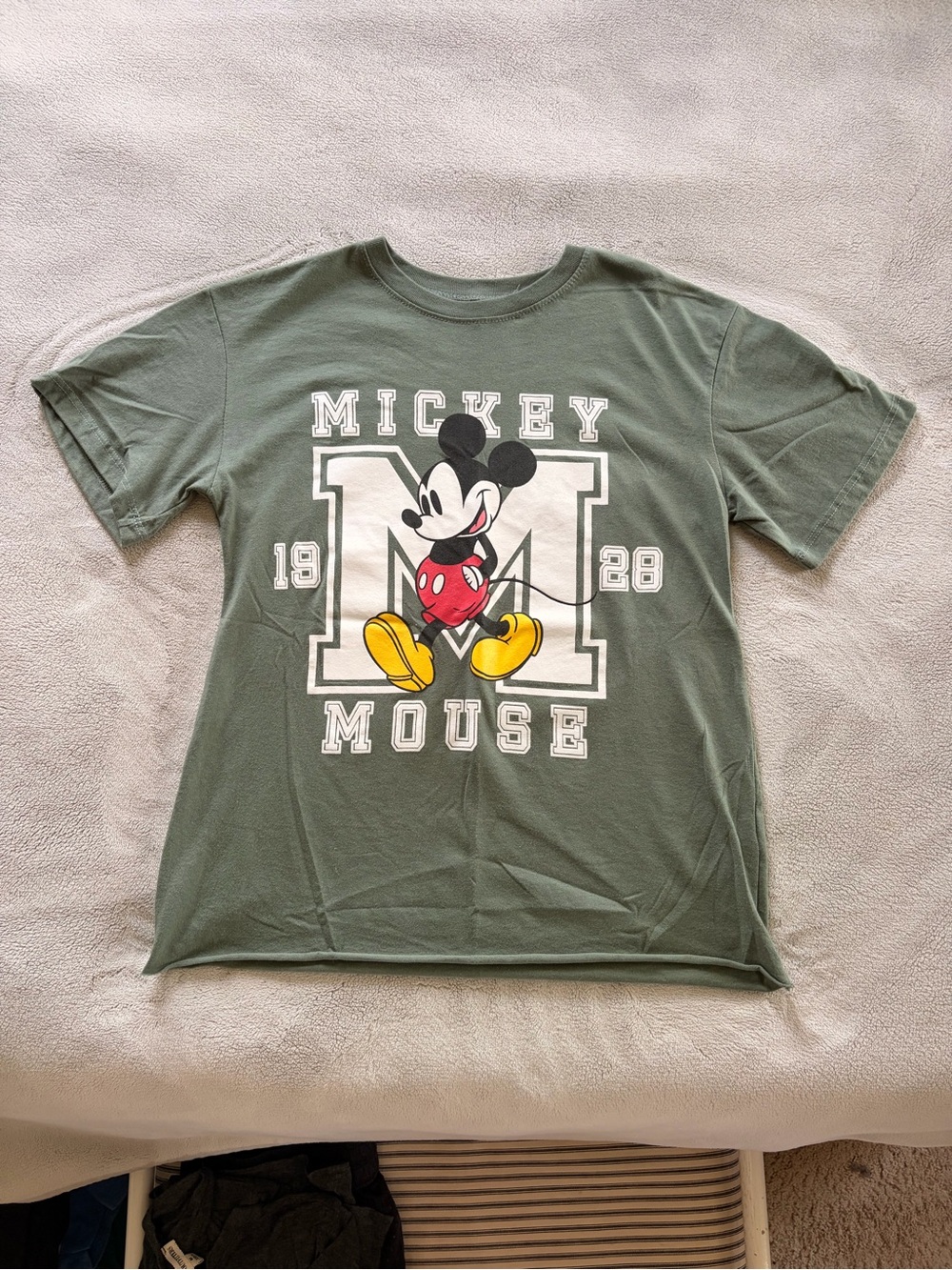 Disney Olive Green Mickey Mouse Graphic Tee